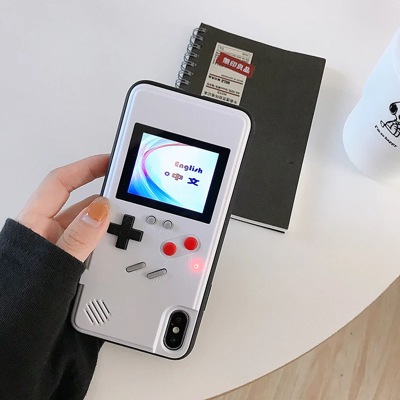 Чехол для телефона Gameboy iPhone X XR XS 11 Pro Max чехол с цветным экраном игровой дисплей 6 S 7