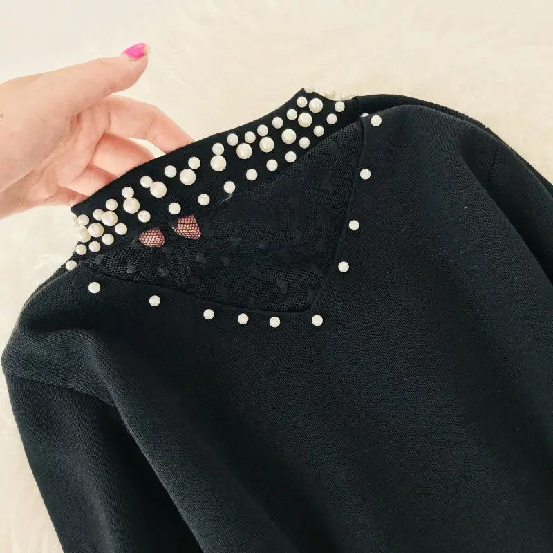 MUMUZI Платье женское элегантный стиль Хепберн ветер черные платья 2019 Осень Новые