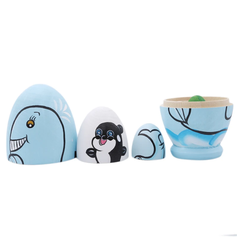

Hot Sale Russian Creative Hand-painted Doll Personalized Marine Animals Whale Dolphin Drawings Funny Children Gift