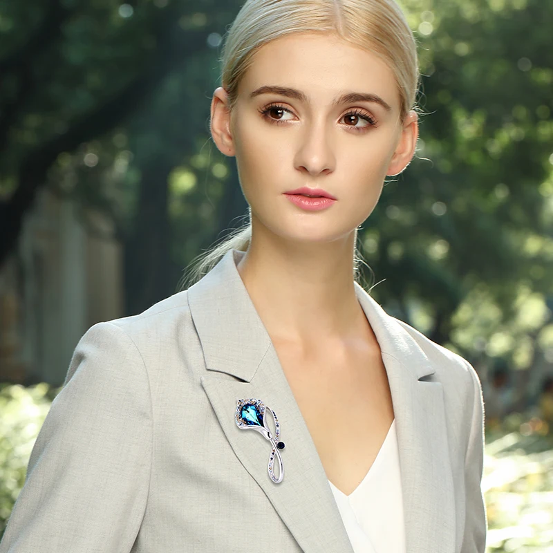 Warme Farben Кристалл от Swarovski Броши для женщин богемные цветы в форме брошь костюм шарфы Заколки ювелирные аксессуары