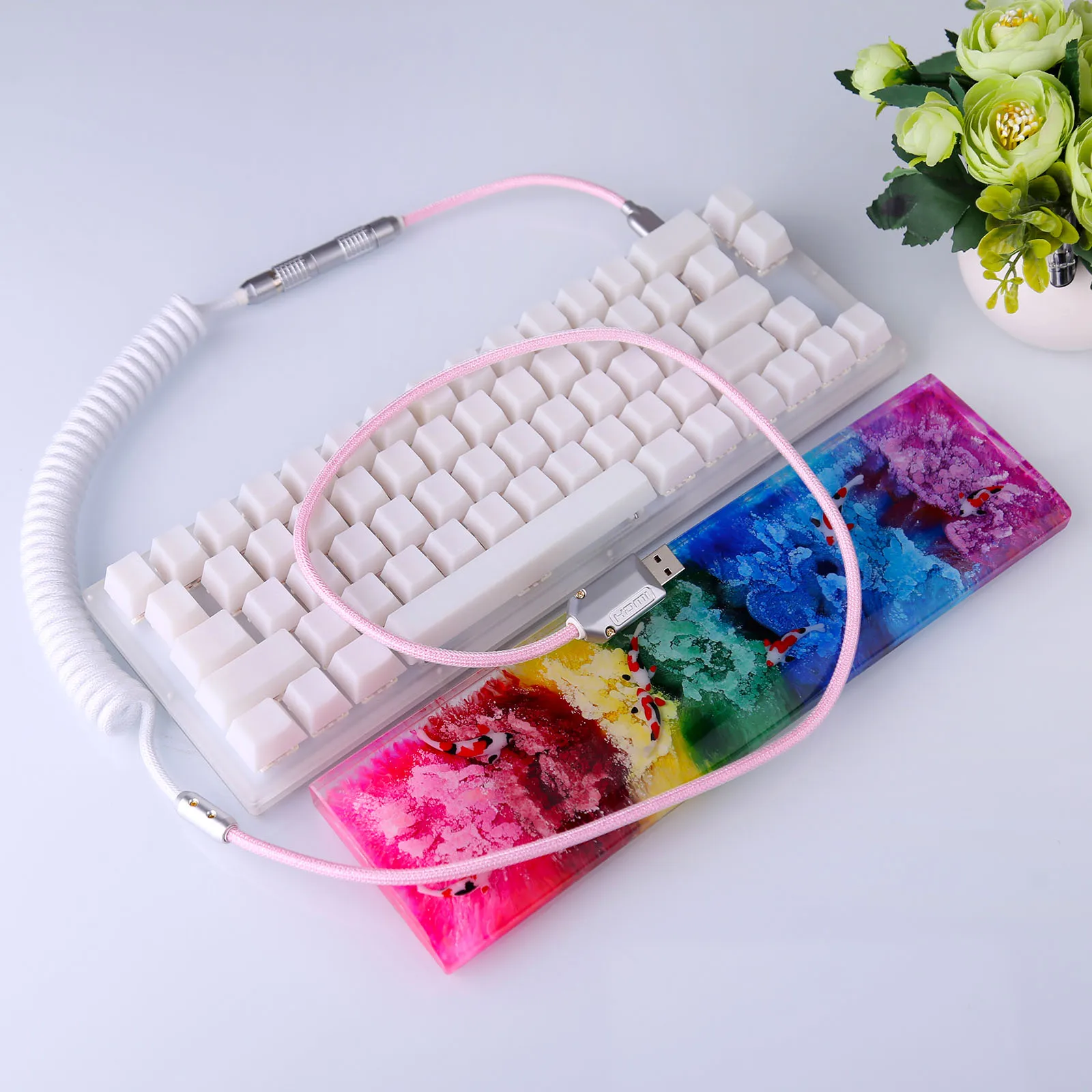 1 м ручной работы по индивидуальному заказу спиральный Тип C USB Дата кабель для