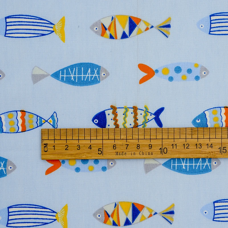 DIY ручная швейная ткань для штор наволочек пододеяльника. Синяя хлопчатобумажная