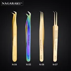 Инструменты для макияжа NAGARAKU, пинцет для ресниц, веер, пинцет для ресниц, русский объем, точные автоматические пинцеты, N-образные пинцеты