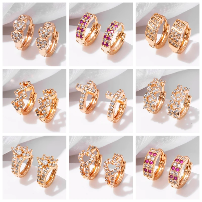 Yunkingdom 24 различных стиля сердце крест круглые маленькие серьги для женщин