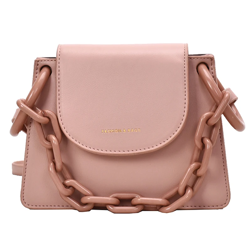 

Elegant Female Chain Tote bag 2021 Fashion New High quality Leather Women's Designer Handbag Solid color Shoulder Messenger Bag