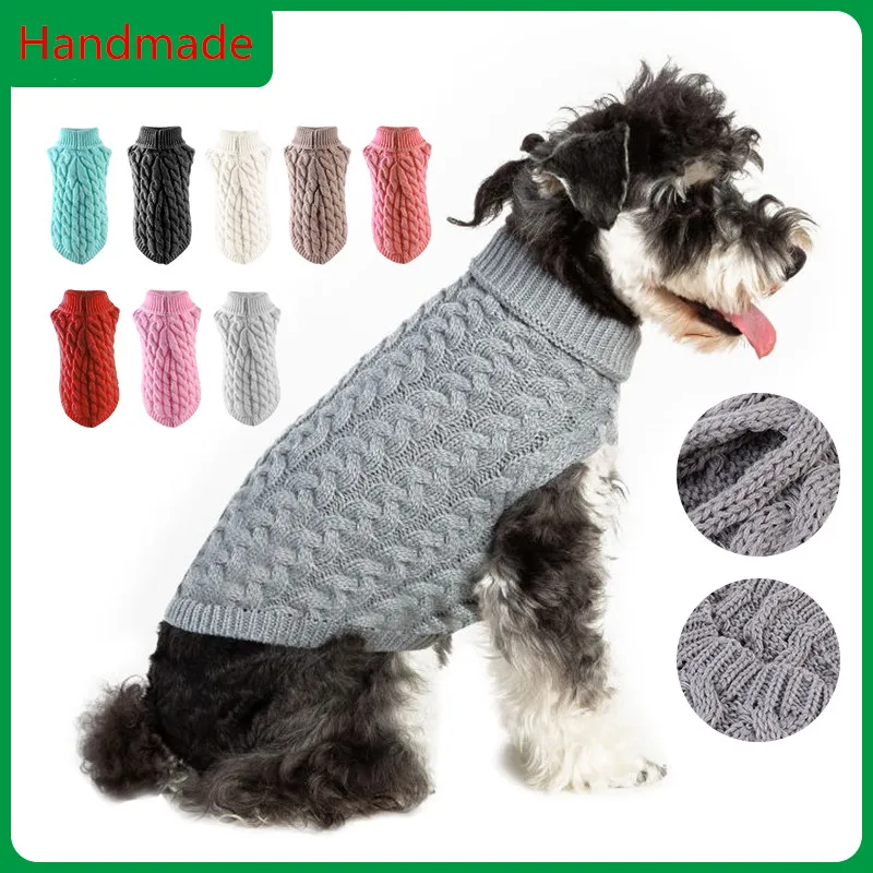 

Winter Dog Clothes Chihuahua Soft Puppy Kitten Kitten High Collar Solid Color Design Sweater Fashion Clothing for Pet Dogs Cats