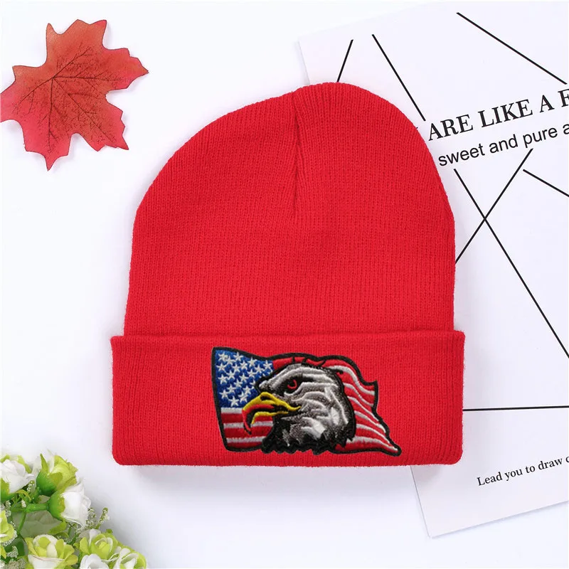 Модные шапки с флагом США зимние логотипом орла Повседневная шапка для мужчин и