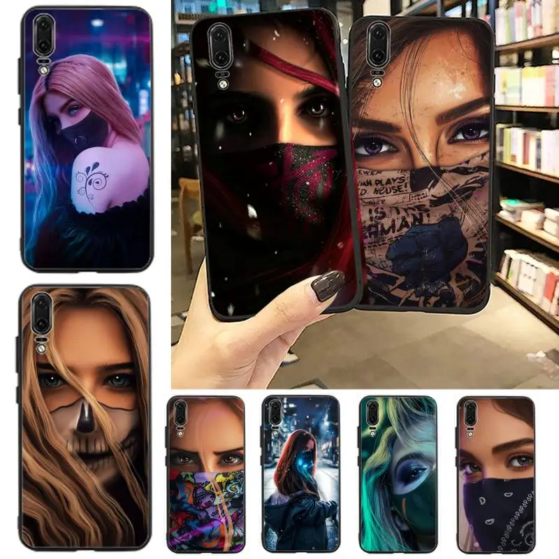 

Masked Girl Cool Phone Case For Huawei P20 P30 P40 lite Pro P Smart 2019 Mate 10 20 Lite Pro Nova 5t