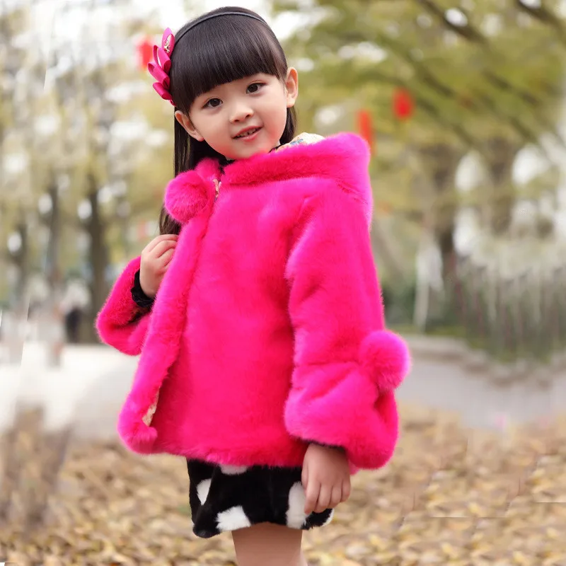 2020 1-9T Winter Girls Jackets Faux Fur Cardigan Warm Baby Coats Teenager Thicken Children Clothing Girl Outerwear Kids Clothes | Детская