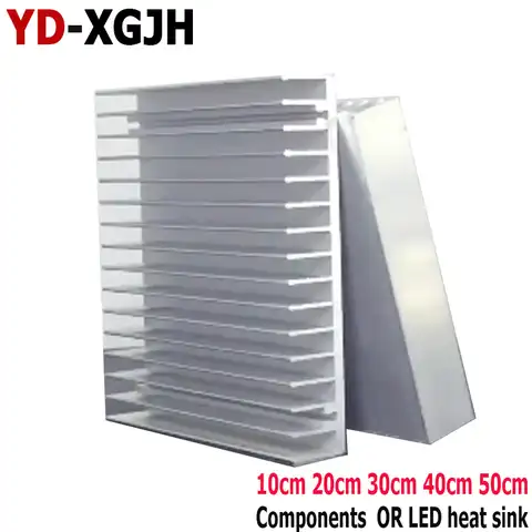 Высокомощный светодиодный алюминиевый профиль, решетка радиатора, длинный, с зубцами, алюминиевый лист, 10 см, 20 см, 30 см, 40 см, 50 см