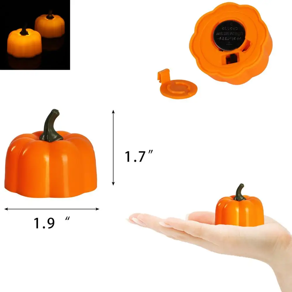 12 шт./упак. свечи в форме тыквы светильник s светодиодный для свечей чайный