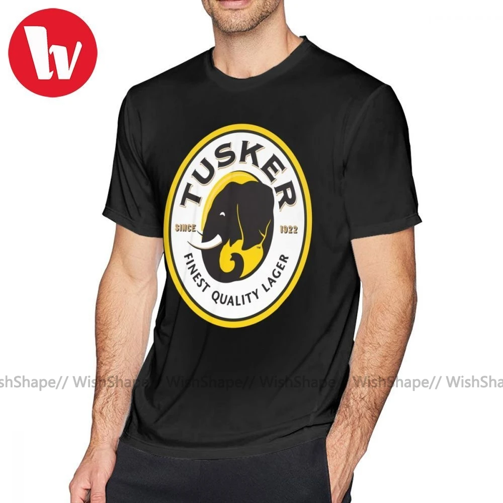 Beck футболка Tusker Lager с логотипом размера плюс хлопковая модная мужская коротким