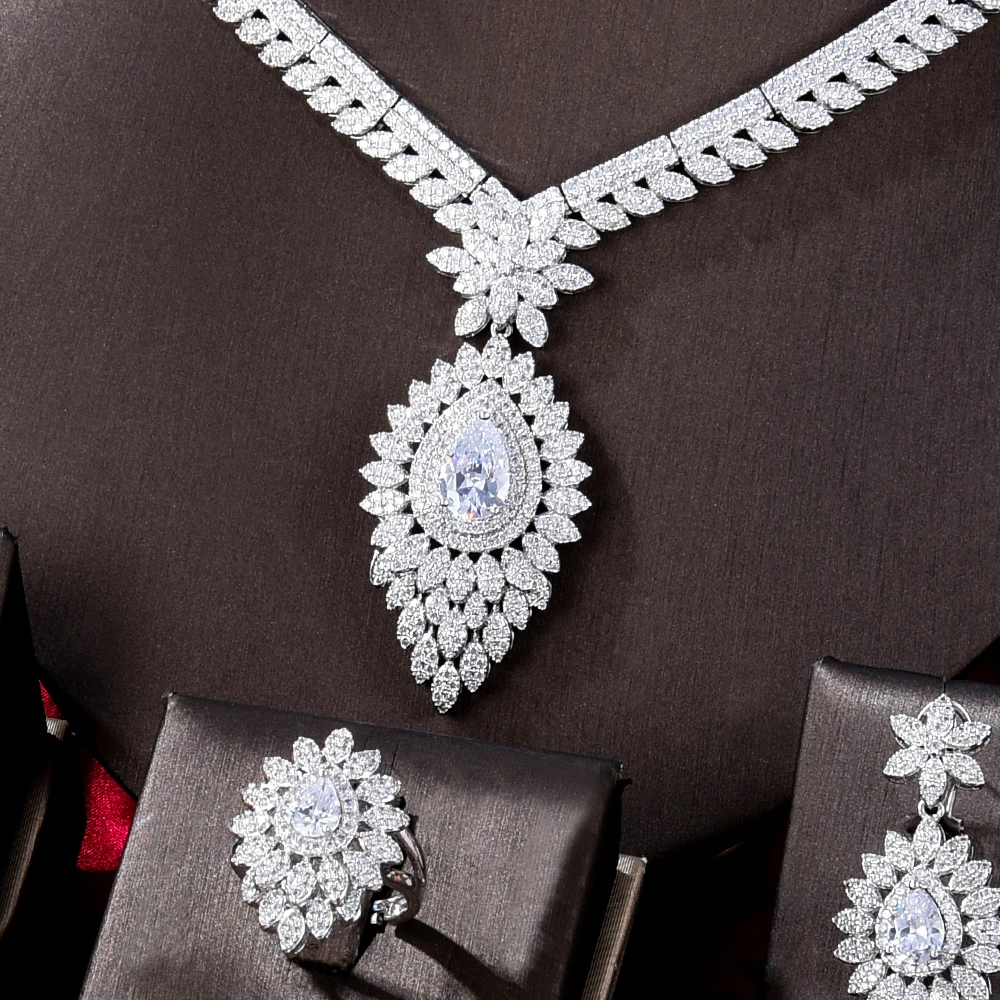 

Missvikki Luxury Gorgeous Necklace Earrings Jewelry Set Women Wedding Gorgeous Sparkly Women Wedding Engagement High Quality