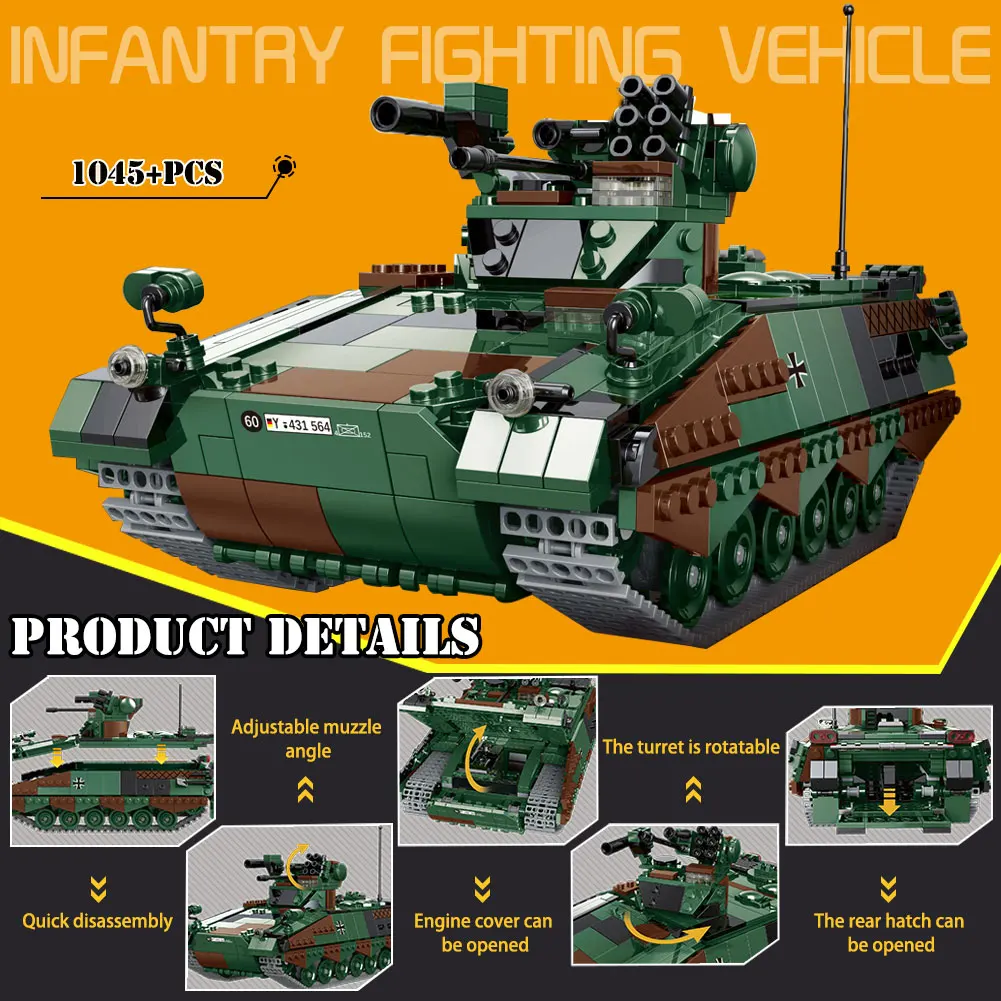 Xingbao оружие WW2 Военная серия Танк PZH2000 набор журавлей армированные кубики MOC