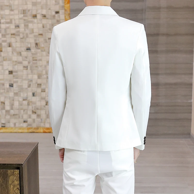 Новый костюм для весны и осени мужской облегающий красивый жениха в британском