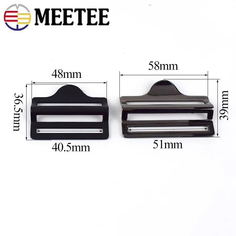 Meetee 2/4pcs 40/50mm Four-speed Buckle Metal Adjustment Hooks for Backpack Luggage Hardware Leather Accessories BF512 | Дом и сад