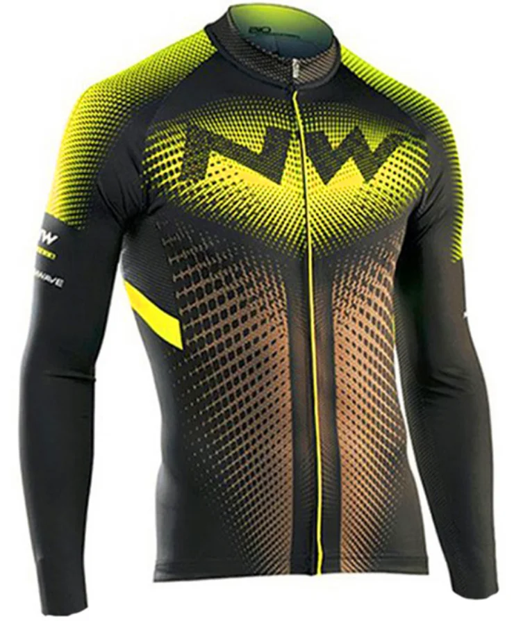 Long sleeve jersey NW дышащая одежда для велосипеда комплект Northwave с длинным рукавом летнее джерси мужской костюм Открытый спортивный велосипед MTB Одежда paded - Цвет: Long sleeve jersey
