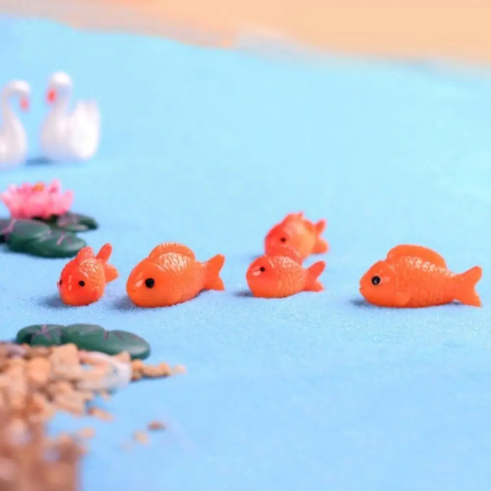 10 штук миниатюрных полимерных рыбок листья лотоса лотос пруд бонсай миниатюрное