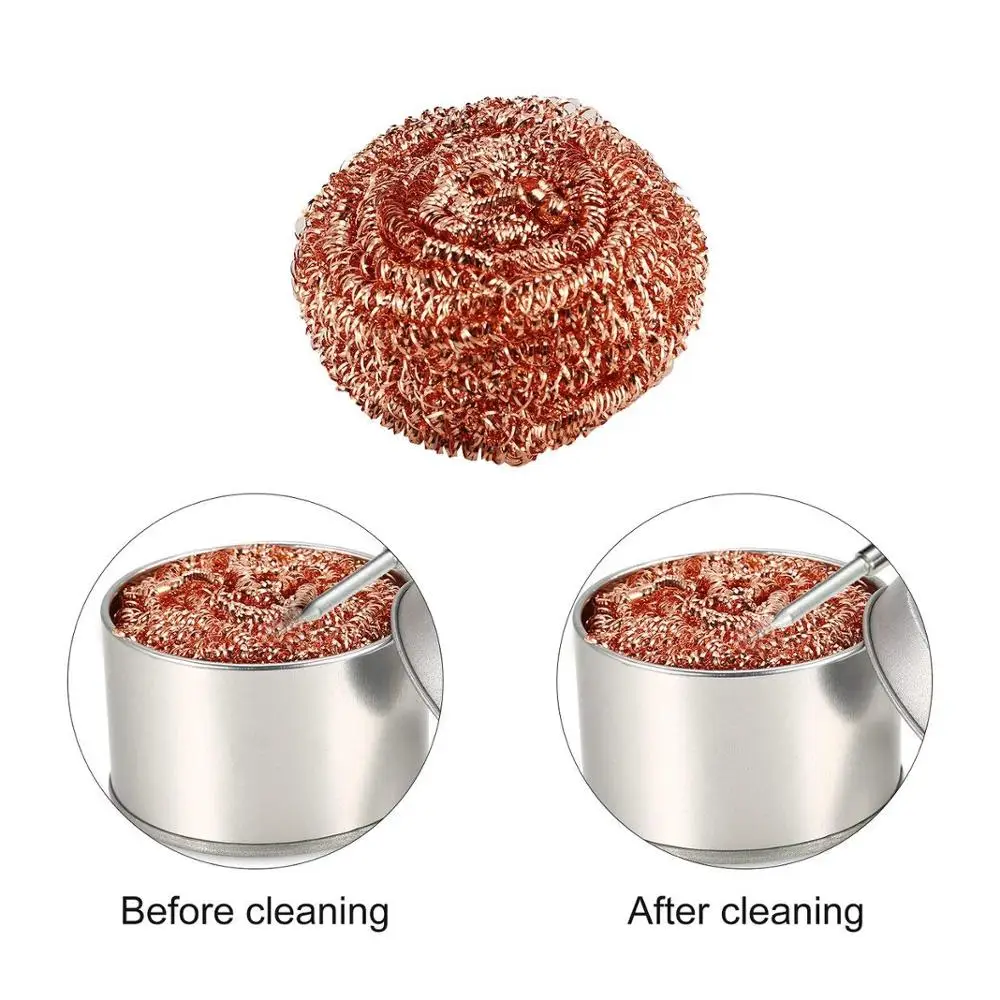 Cleaning Ball Desoldering Soldering Iron Mesh Filter Cleaning Nozzle Tip Copper Wire Cleaner Ball Metal Dross Box Clean Ball