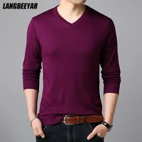new fashion brand knitted pullover trendy plain mens v neck sweater korean high quality autum winter casual jumper clothes men