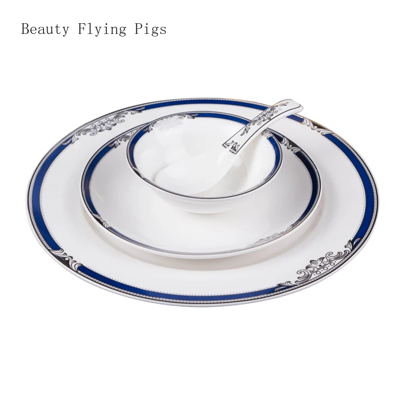 Звездный набор столовых приборов отеля синяя боковая столешница костяное блюдо