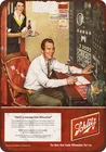 Металлическая вывеска Schlitz с изображением пива и любительского радио, 1952