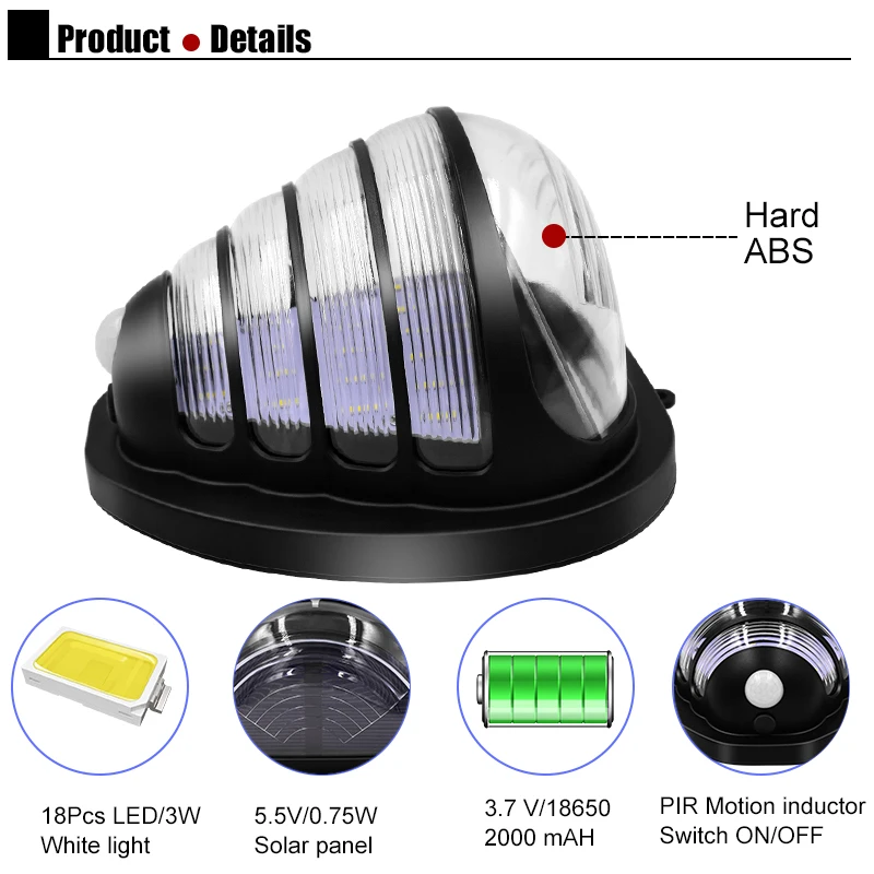 

Solar Powered Fence Wall Lights With Dim Light outdoor Waterproof Solar Lamps Yard Deck Patio Frontdoor Steps Landscape Lighting