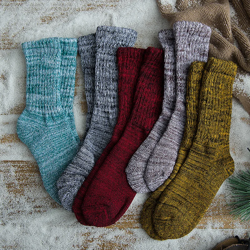 Модные рождественские чулки сезон осень зима хлопковые плотные теплые махровые