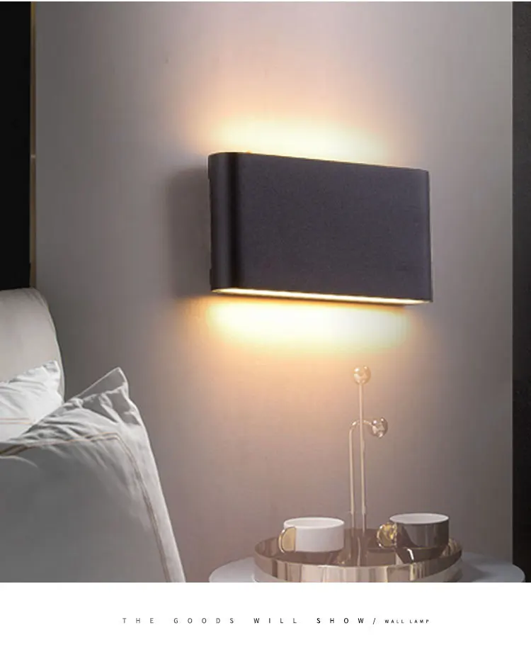 

Modern minimalist LED wall lamp outdoor waterproof courtyard aisle ultra-thin living room bedroom bed head double-headedwalllamp