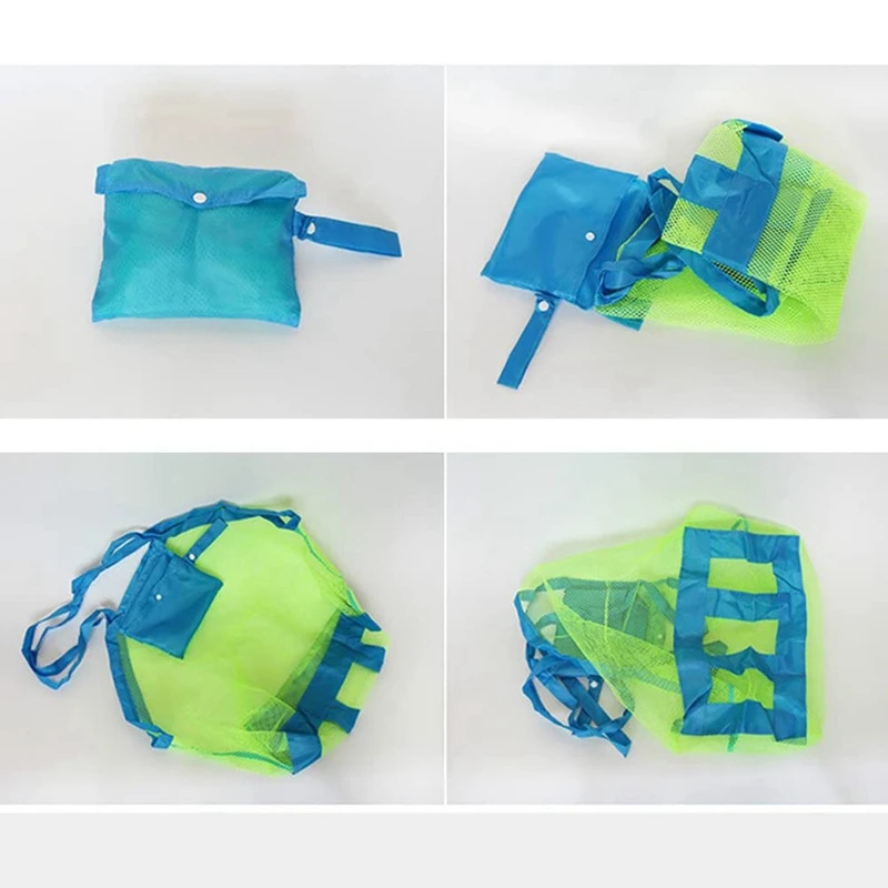 

2Pack Mesh Beach Bag Childrens' Toy Storage Swimming Equipment Storage Backpack Stay Away From Sand and Water