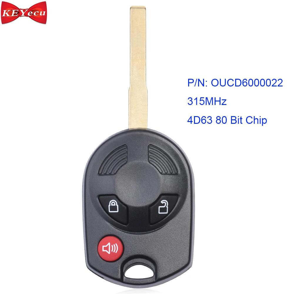 KEYECU для Ford Escape Fiesta Transit Connect 2011 2017 дистанционный ключ 315 МГц 4D63 80Bit чип FCC ID: OUCD60022 HU101