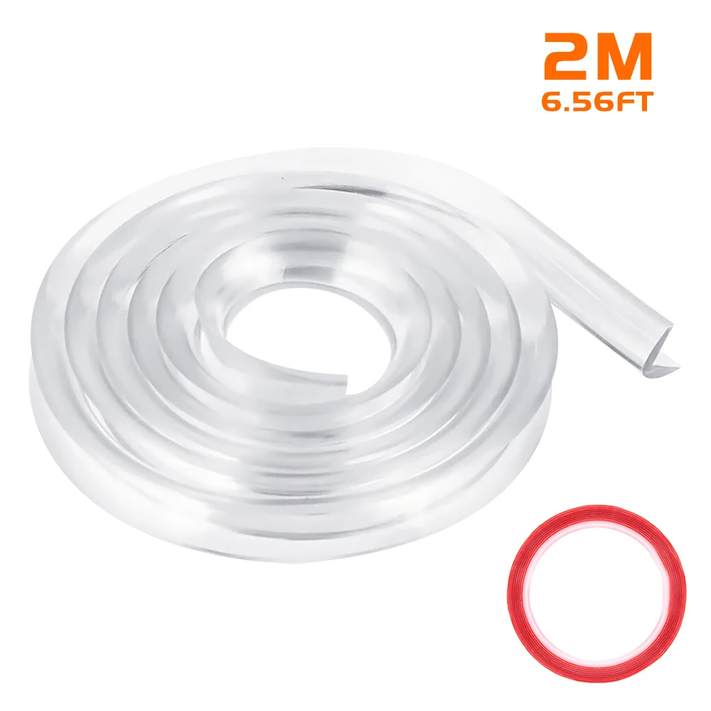 Protector de esquina de 2M para Borde de mesa de beb&eacute;, protectores de esquina de muebles, cubierta de silicona para ni&ntilde;os, tira de parachoques de colisi&oacute;n-0
