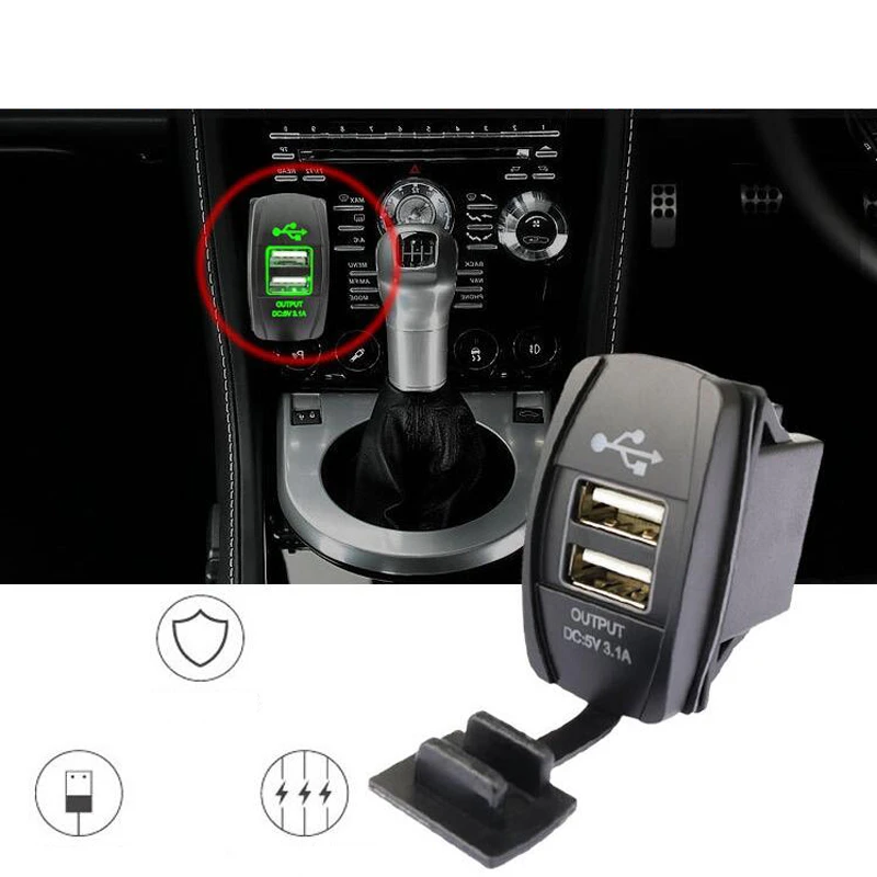 

Универсальное автомобильное зарядное устройство, водонепроницаемое, с двумя usb-портами, 3,1 А, 12-24 В, зарядное устройство для мотоцикла, автомобиля, корабля, автомобиля