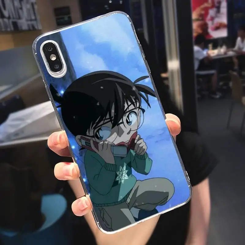

Japan anime Detective Conan Phone Case Transparent for iPhone 6 7 8 11 12 s mini pro X XS XR MAX Plus
