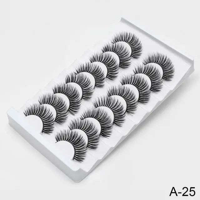 8/20 пар, натуральные 3D накладные ресницы, 15-20 мм, накладные ресницы, набор для макияжа, накладные ресницы из искусственной норки, 25 мм, шелковые ресницы «maquiagem» - Цвет: A25