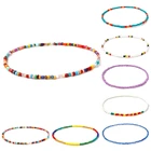 Женское короткое ожерелье из бисера, простая цепочка из бисера, короткое ожерелье-чокер в стиле бохо, подарочное ожерелье, 1 шт.