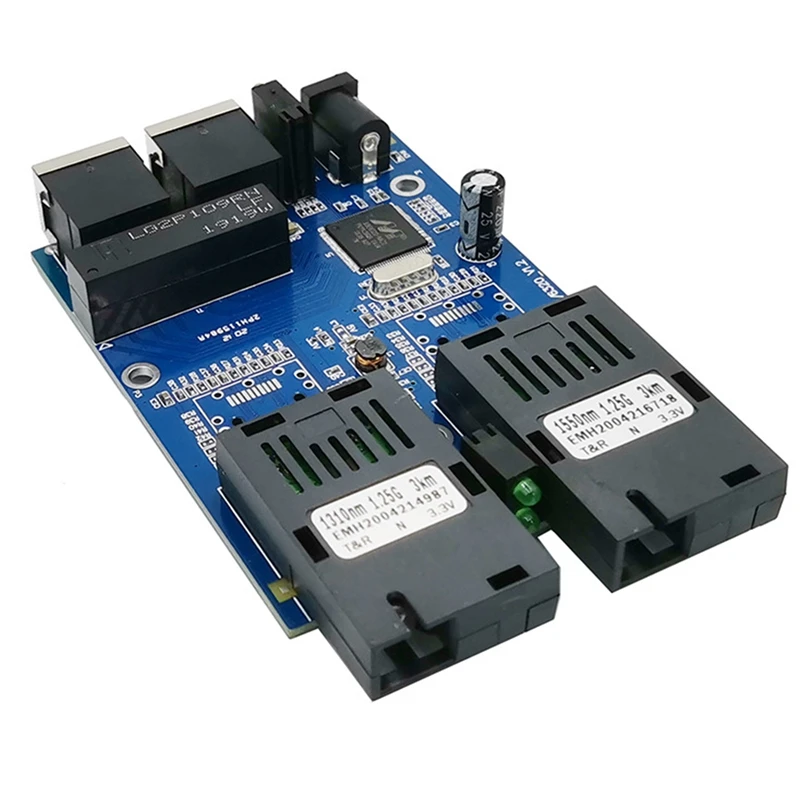 

10Pcs Gigabit Ethernet Fiber Optic Switch 2 RJ45 UTP 2 SC Fiber Gigabit Fiber Optic Converter 10/100/1000M