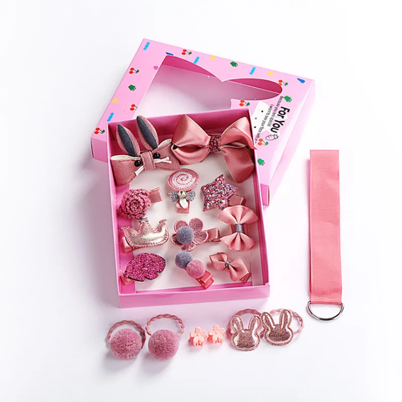 Box packaging 18-куб/коробка Новые Детские аксессуары-заколки для волос для маленьких Boog цветок головные уборы ее зажимы для девочек головные уборы - Цвет: Box packaging
