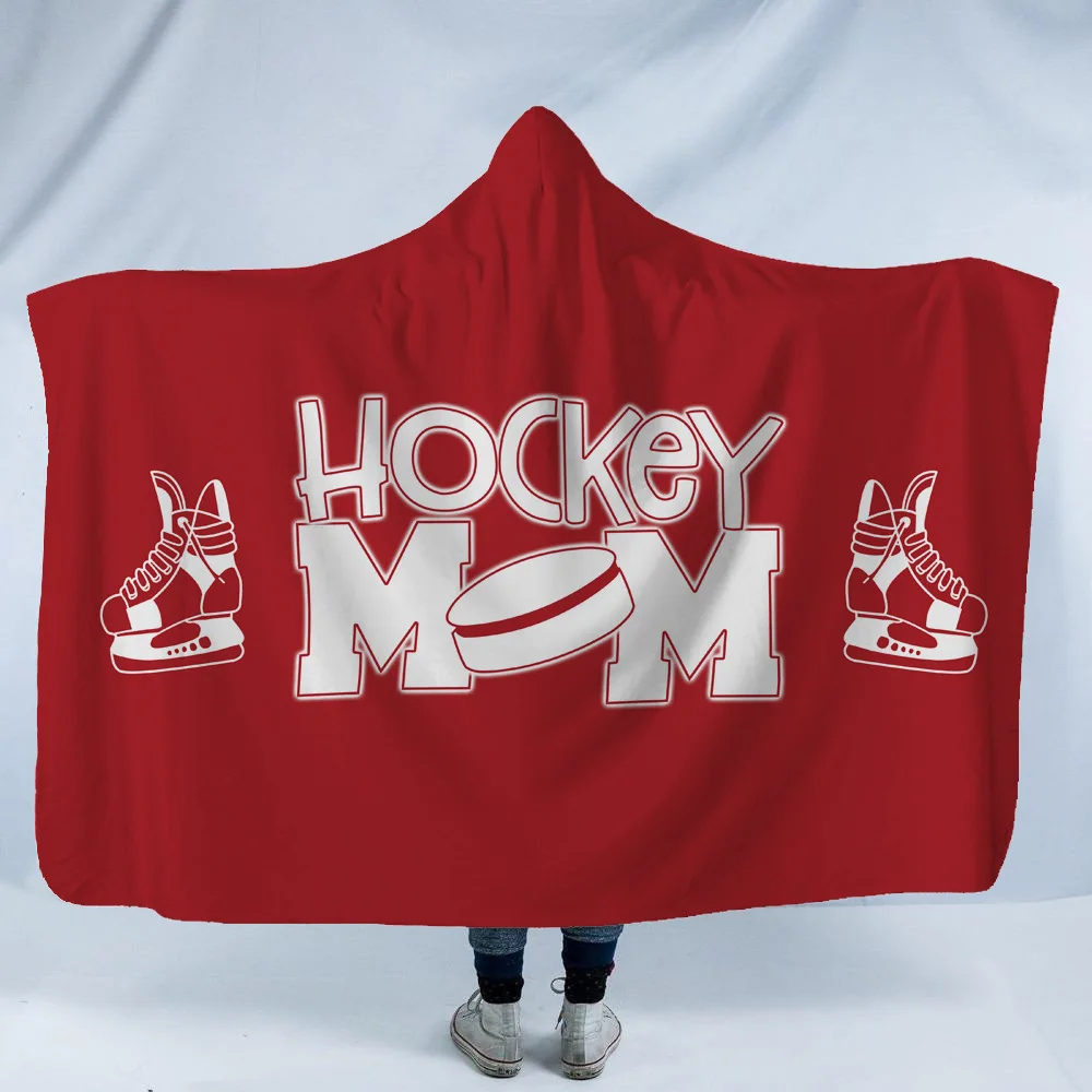 Одеяло с капюшоном ONGLYP утолщенное флисовое хоккейное одеяло мягкое плюшевое