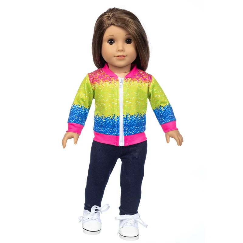 2021 красочный костюм одежда подходит для американской девушки 18 дюймов