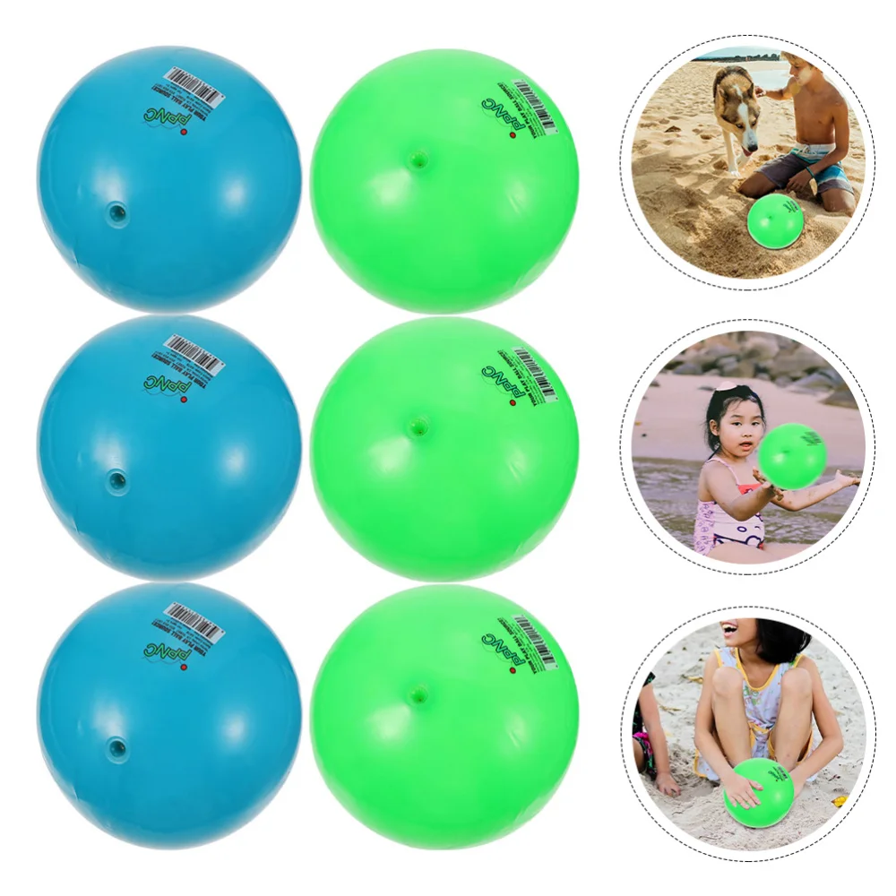 

6Pcs Kid Playing Balls Thicken Inflatable Balls Sandy Beach Balls (Random Color)