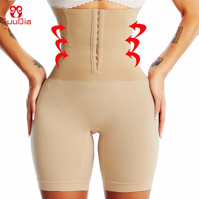 

GUUDIA High Waist 5XL Tummy Contorl Panties Thigh Slimmer Shorts 2 Rows Hooks Firm Compress Shapers Women Body Shaper Waist