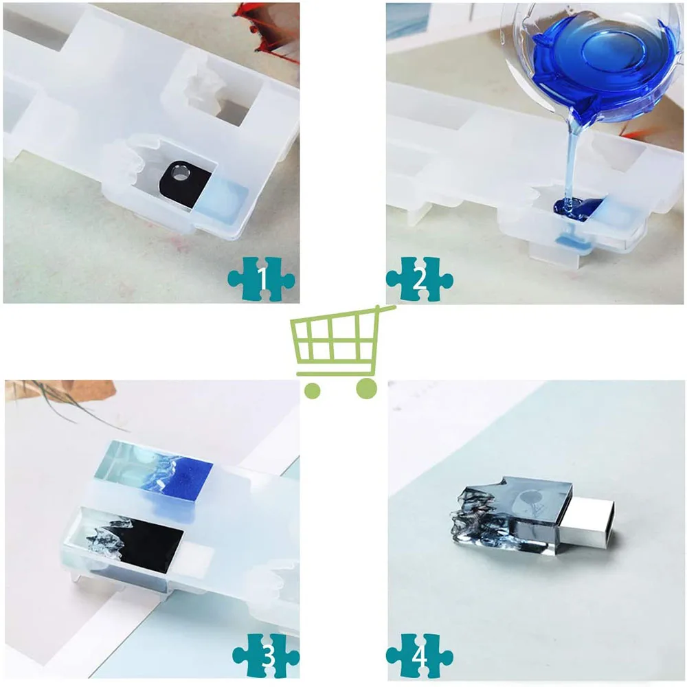 Форма силиконовая Прозрачная U-диска для украшений декоративный декор поделок из