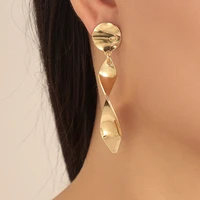 1 pair personalized distort shape earrings for women polished fold earring fashion geometric earings jewelry