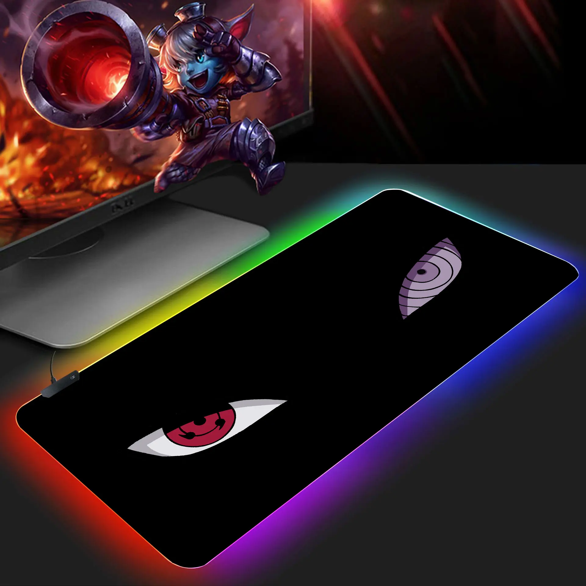 

Uchiha Mouse Pad RGB 900x400 Pad Mouse Carpet Computer Padmouse Domineering Gaming Mousepad Gamer keyboard mouse pad mat