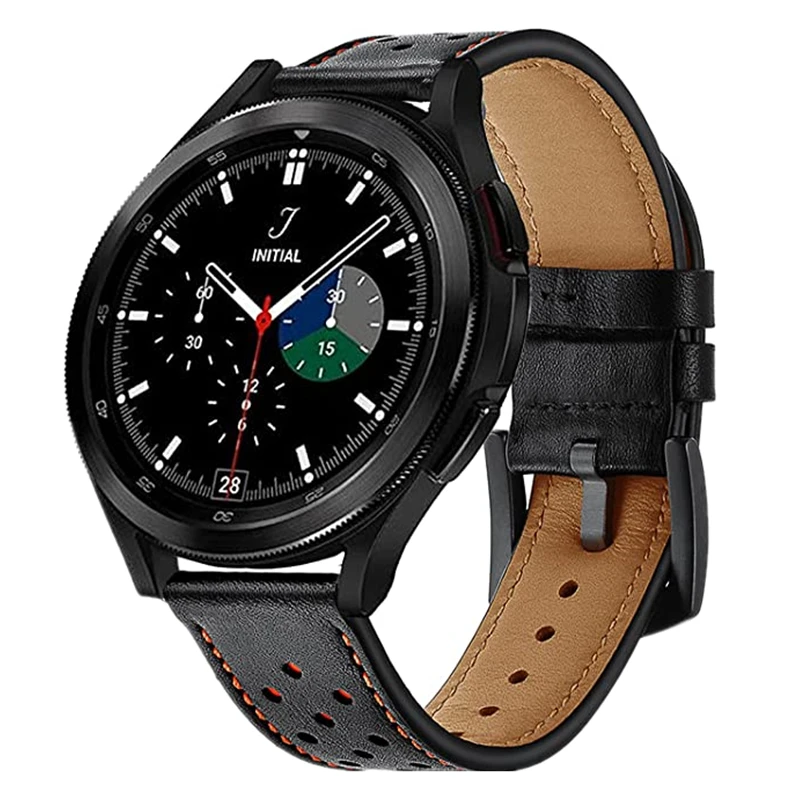 

22mm 20mm Leather Watch Strap For Samsung Galaxy Watch 4 Band Galaxy Watch 3 41mm 45mm Active 2 44mm 40mm For Huawei Watch 3 Pro