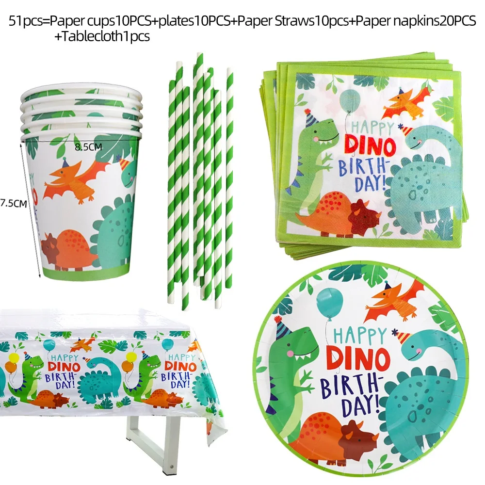 

Dinosaur Theme Party Dinosaur Plates Disposable Tableware Set Kids Boy Birthday Party Decoration Jungle Party Baby Shower Favor