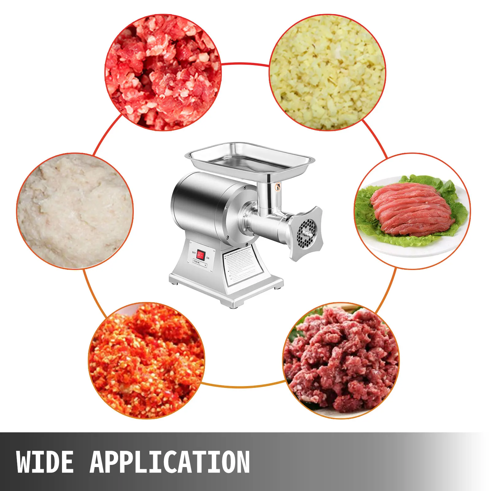 VEVOR мощный мясорубка машина электрическая 1100W Нержавеющая сталь коммерческий
