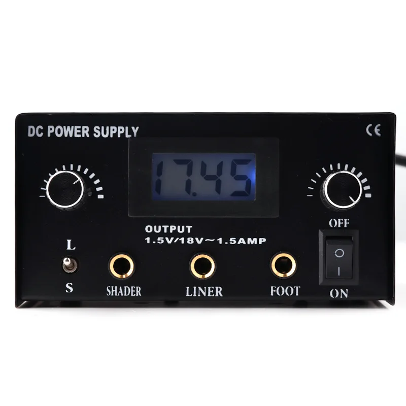 1Pcs Black Tattoo Power Supply Equipment And Dual-Purpose Transformer Porous LCD Flat With Cord Iron European American Standard | Красота и
