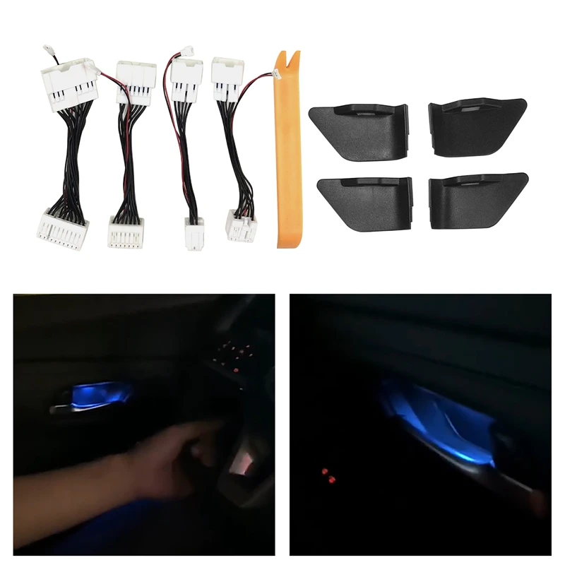 

For Nissan Sylphy MK14 2019 2020 2021 ​Door Bowl Armrest Atmosphere Light Interior LED Blue Door Bowl Handle Frame Light